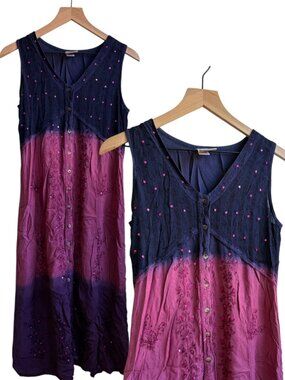 Indian Dress Tunic Maroon Lace Renaissance Fair Tie Back Whimsy Free Size